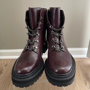 Vince Camuto Vince Camuto Popinta Eggplant Rounded Toe Chain Detailed Boots